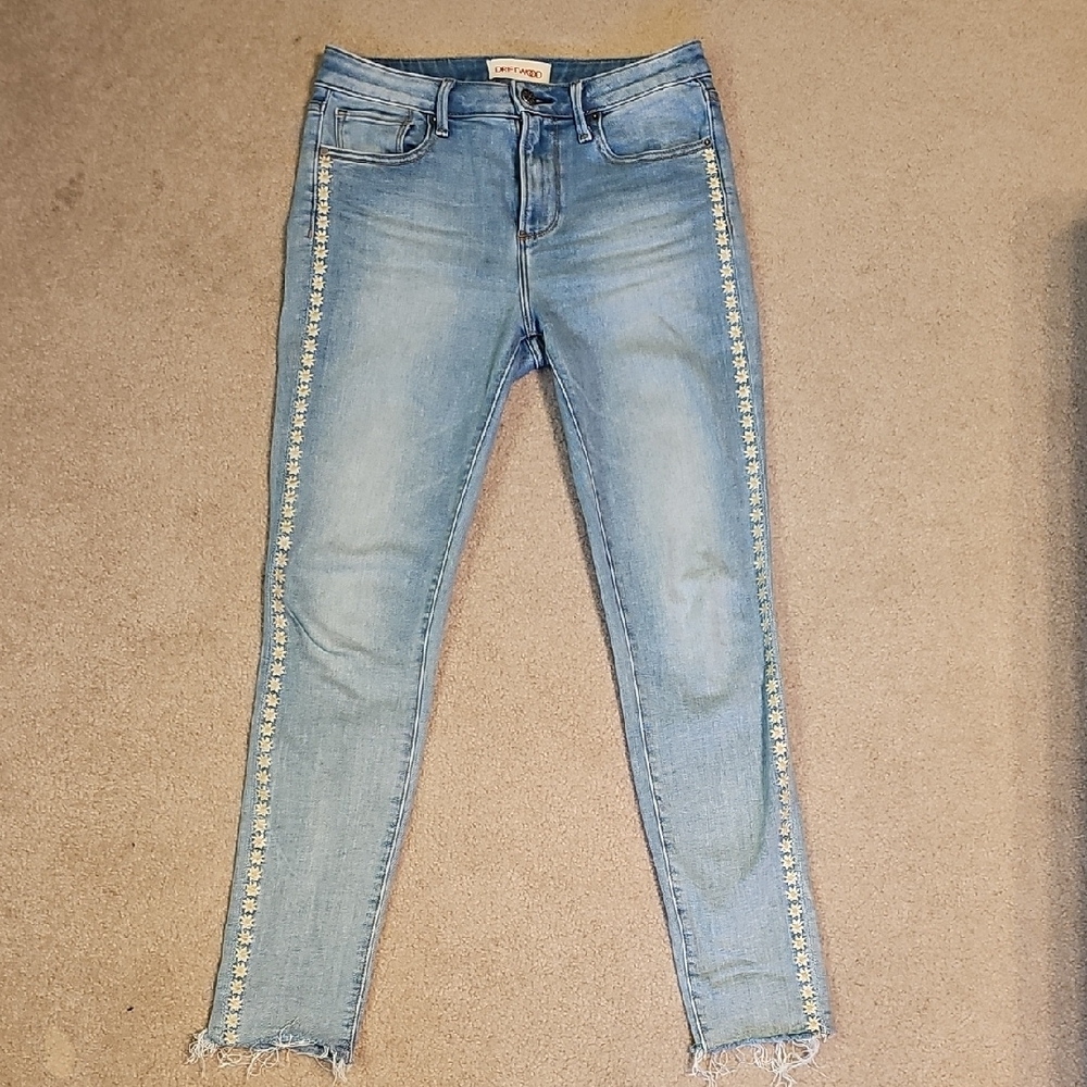 DRIFTWOOD Light Blue Jeans with Floral Side Detail